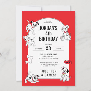 Invitation Les 101 Dalmatiens de Disney Anniversaire de chiot