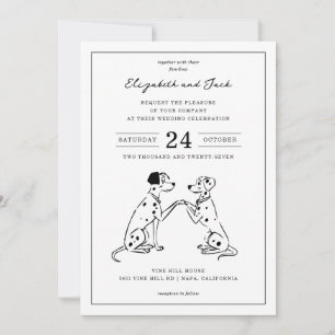 Invitation Les 101 Dalmatiens Mariage Élégant de Disney