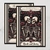 LES AMANTS Tarot Squelette Amour Roses Rouges Mari