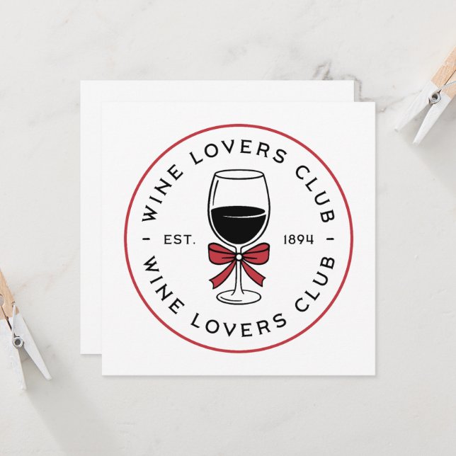 Invitation Les amateurs de vin rouge esthétique filles soirée (Devant/Arrière en situation)