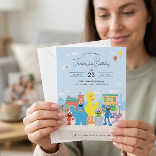 Invitation Les amis de Rue Sésame Fête d'anniversaire des enf