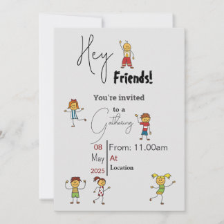 Invitation Les amis se rassemblent