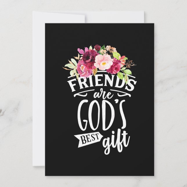 Invitation Les amis sont Dieu meilleur cadeau (Devant)