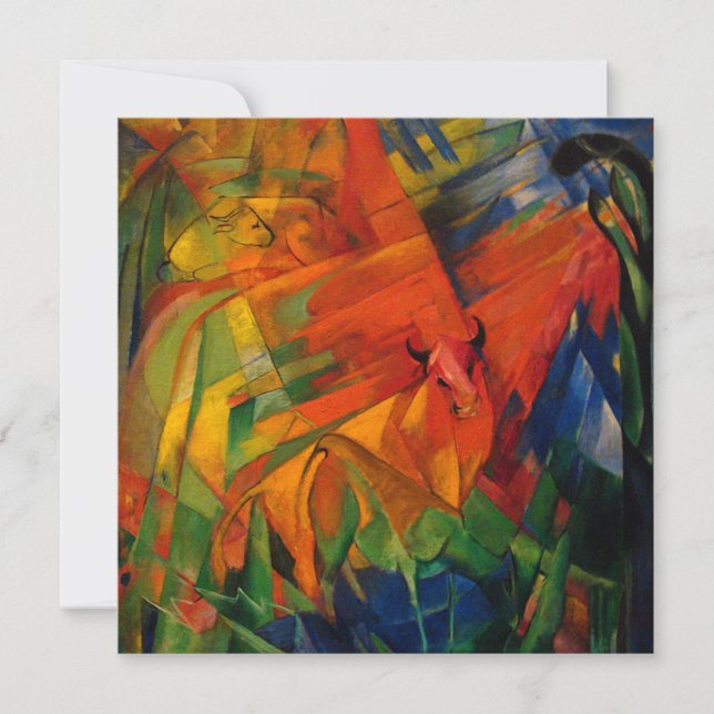 Invitation Les animaux dans un paysage par Franz Marc (Devant)