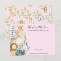Les animaux de la jungle Baby shower Mots de sages