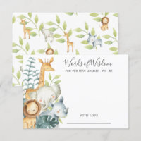 Les animaux de la jungle Baby shower Mots de sages