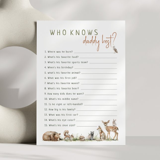 Invitation Les Animaux Des Bois Qui Connaissent Daddy La Meil (Créateur téléchargé)