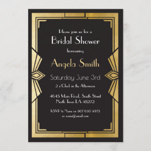 Invitation Les années 1920 d'invitation de noir de Gatsby de