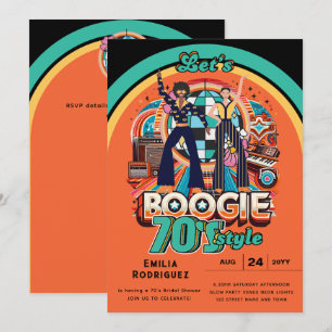 Invitation les années 70 Boogie Retro Disco Danser Bride Bach