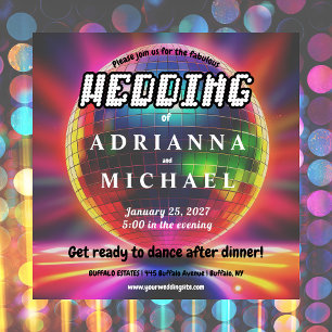 Invitation les années 70 Disco Ball Retro Nostalgia Faire-par