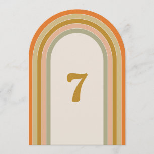 Invitation les années 70 Retro Rainbow Super Mariage Numéro d