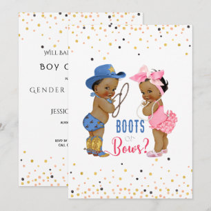 Invitation Les Bébés Ethniques Bottes Ou Bows Révélation De S