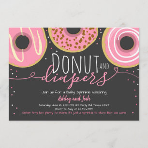 Invitation Les beignes et les plongeurs saupoudrent le Baby s