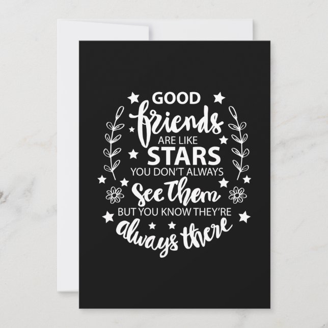 Invitation Les bons amis sont comme des étoiles (Devant)