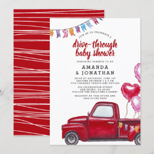 Invitation Les camions et les ballons rouges traversent le Ba