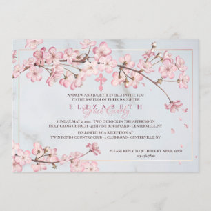 Invitation Les cerisiers en fleurs Cadre religieux