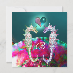 INVITATION LES CHEVAUX DE MER DANS AMOUREUX BEACH MARIAGE MON
