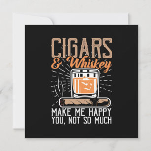 Invitation Les cigares et le whisky me rendent heureux