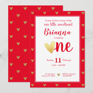 Invitation Les Coeurs de Saint-Valentin de la Petite Chérie