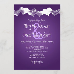 Invitation Les Coeurs des Grunges Mariages violets
