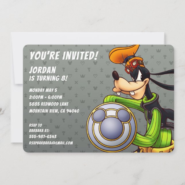 Invitation Les Coeurs du Royaume| Capitaine Goofy du Chevalie (Devant)