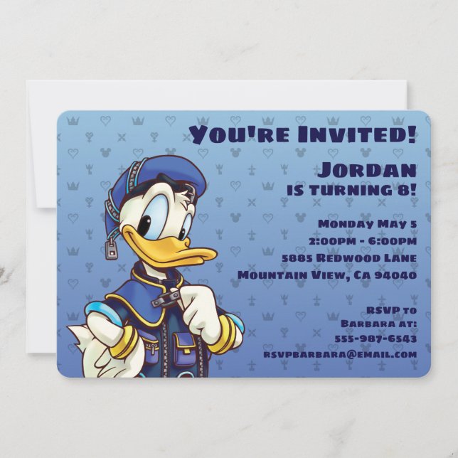 Invitation Les Coeurs du Royaume| Magicien royal Donald Duck (Devant)