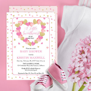 Invitation Les Coeurs Roses Serrent Un Petit Baby shower Amou