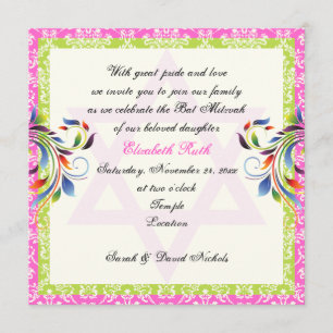 Invitation Les couleurs arc-en-ciel fleurissent & Étoile de D