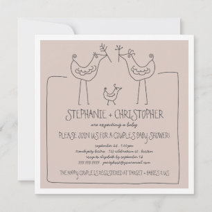 Invitation Les couples de Modern Family à la baby shower Funk