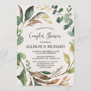 Invitation Les couples rustiques baby shower genre neutre ver