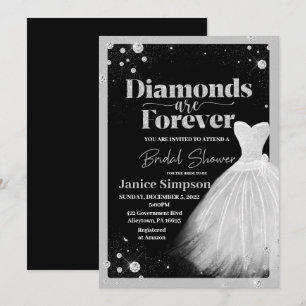 Invitation Les diamants noirs et d'argent sont pour toujours 