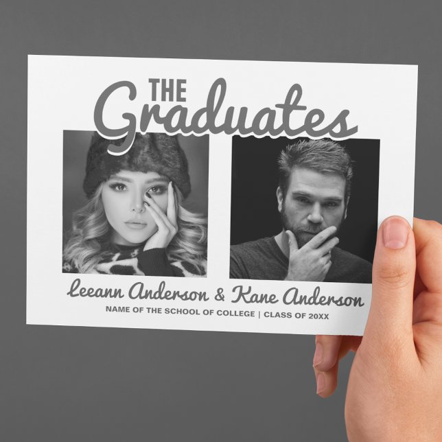Invitation Les diplômés | 2 Partie de double graduation (Créateur téléchargé)