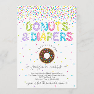 Invitation Les donuts et les plongeurs saupoudrent le Baby sh