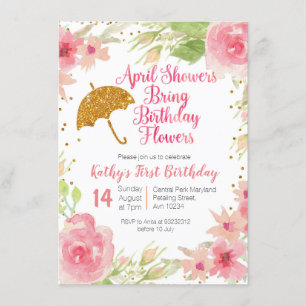 Invitation Les douches florales d'avril apportent des fleurs 