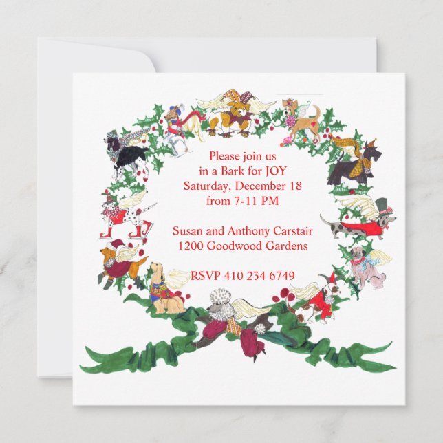 Invitation Les Douze Chiens de l'invitation de Noël (Devant)