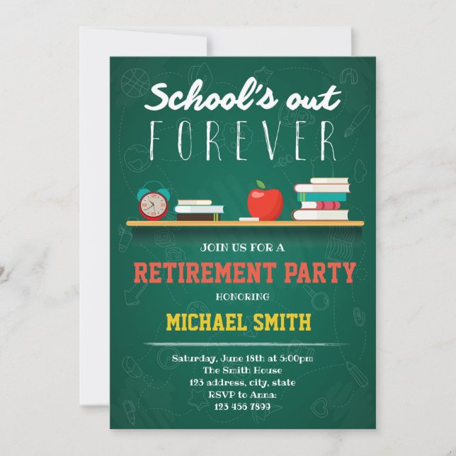 Invitation Les écoles invitent à la retraite pour toujours (Devant)