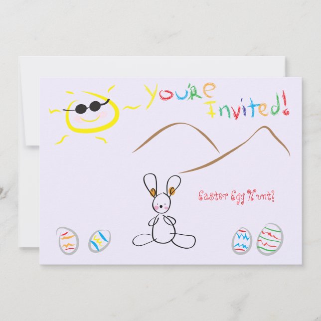 Invitation Les enfants chassent les oeufs de Pâques (Devant)
