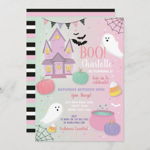 Invitation Les enfants de Boo Halloween Fun Party à la menthe