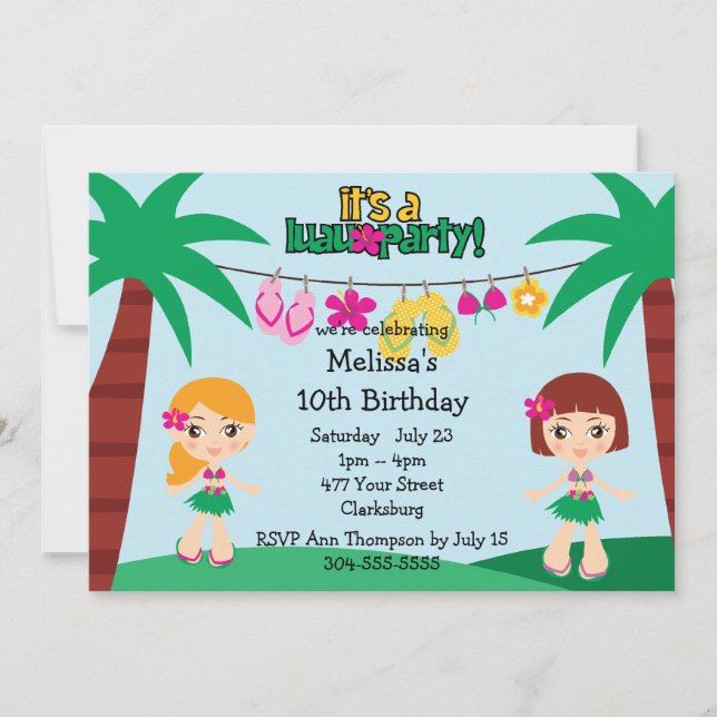 Invitation Les enfants de Luau (Devant)