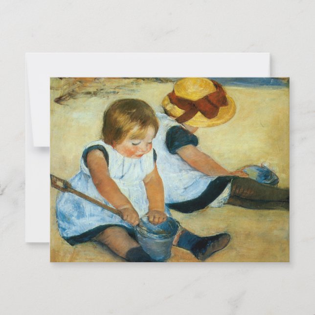 Invitation Les enfants de Mary Cassatt sur la plage (1884) (Devant)