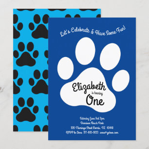 Invitation Les enfants Empreintes de pattes de Chien mignon 1