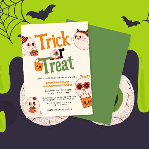 Invitation Les Enfants Mets Trick Ou Traitent La Fête D'Hallo