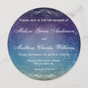 Invitation Les étoiles colorées dans le Mariage du ciel noctu