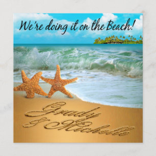 Invitation Les étoiles de mer couplent DEMANDENT À FAIRE