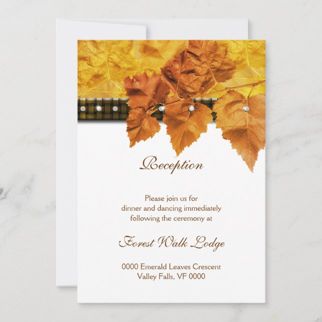 Invitation Les feuilles d'automne tissent des diamants RÉCEPT (Devant)