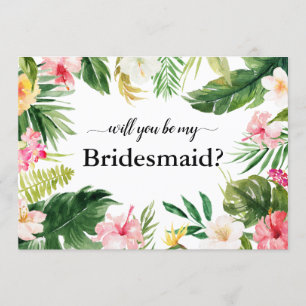 Invitation Les Feuilles floraux tropicaux seront-vous ma serv