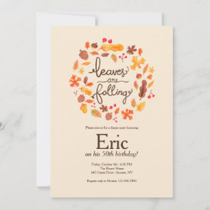Invitation Les feuilles tombent 