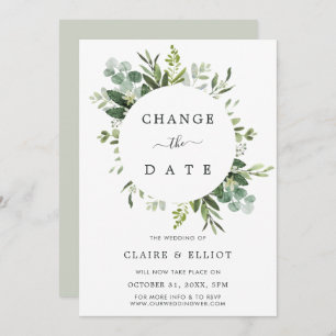 Invitation Les Feuilles verts d'Eucalyptus changent le Mariag