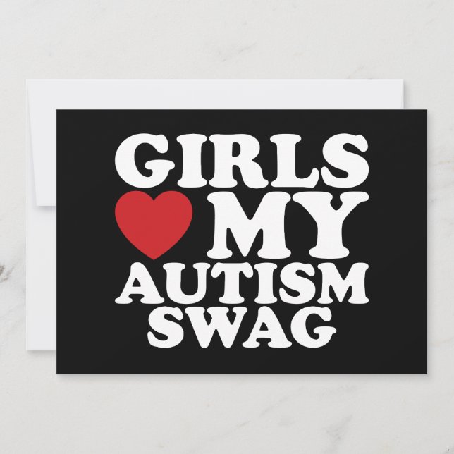 Invitation Les filles aiment mon autisme Swag Sensibilisation (Devant)