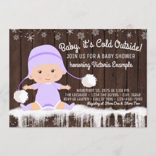 Invitation Les filles bébé, le froid hors Baby shower Invitat